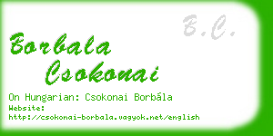 borbala csokonai business card