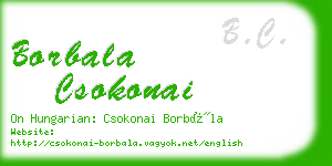 borbala csokonai business card